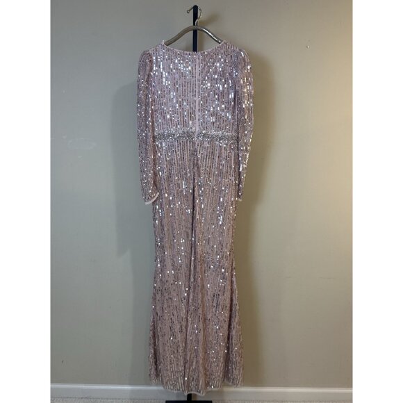 Mac Duggal 93549 Pink Sequin‎ Puff Sleeve Size 14 Nwt - Picture 6 of 8